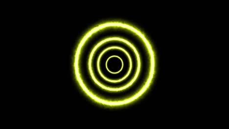 multiple neon circles forming and changing color against black background