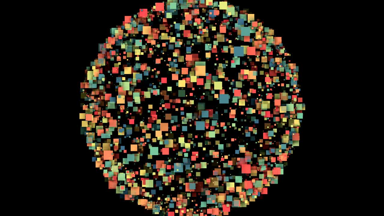 fondo abstracto de una esfera formada por cuadrados coloridos