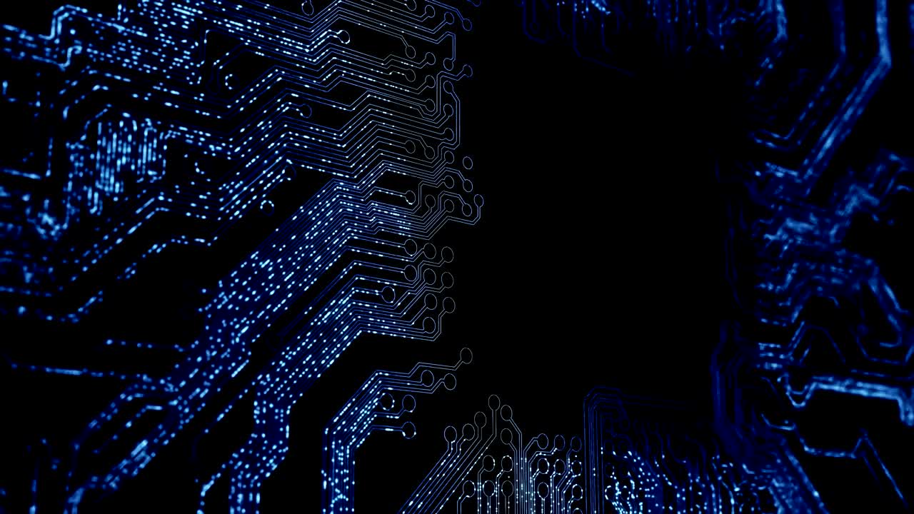 animación de la placa de circuitos abstractos.