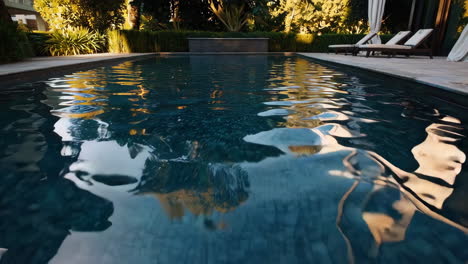 luxury poolside view in a modern home