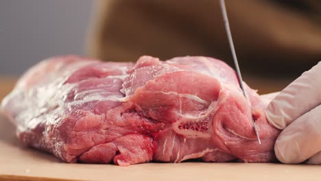 preparing raw pork loin