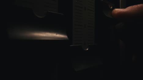 A vintage tape recorder in a blinking light