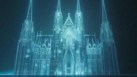 abstract line art of a cathedral