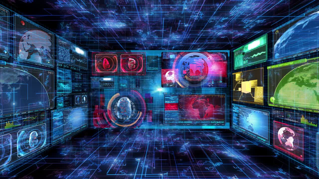 Technology Interface Computer HUD Data Digital GUI Screen - LOOP