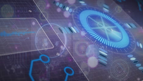animación del procesamiento de datos y diagramas a través del escaneo de alcance
