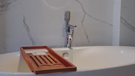 luxury freestanding bathtub in hotel room