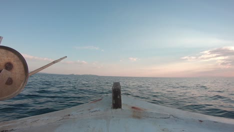 point of view from inside of a sailing fishing boat