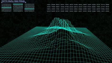 hud futuristic 4k wireframe analysis spin mountain animation.