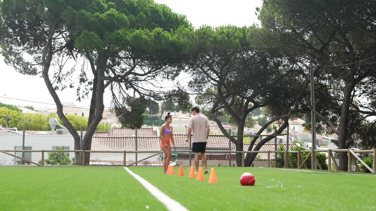 People exercising on the field