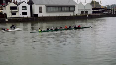 Handheld-shot-of-rowers-on-the-river-Avon