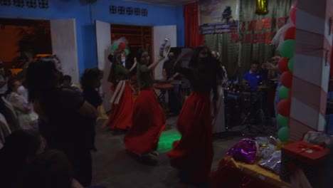 joyful church celebration with dance performance