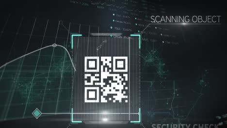 animación del código qr y las conexiones en fondo negro.