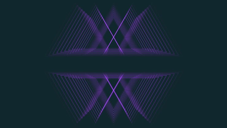 Futuristic and illusion repeat geometric triangles in dark galaxy