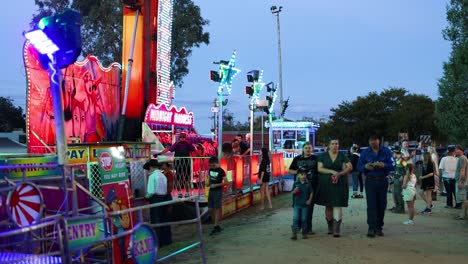 people enjoying a vibrant carnival at night