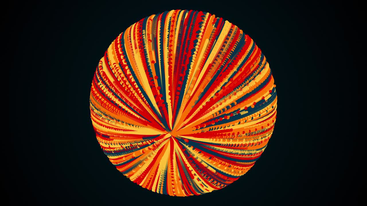 esfera abstracta a partir de líneas y partículas, generada por computadora. renderización 3d del fondo artístico