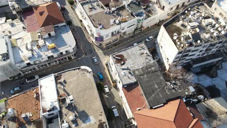 city streets aerial view