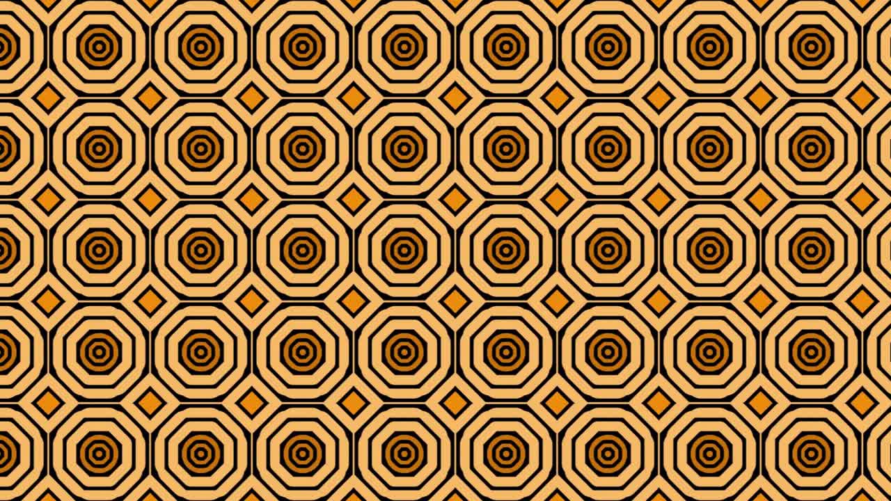 Endless seamless background oriental hexagon polygon geometry frame round flower slide animation