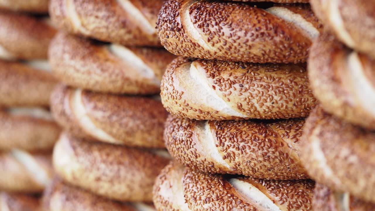 pilas de simit turco