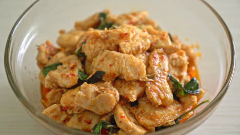 stir fried chicken with chili paste or chilli paste - asian food style