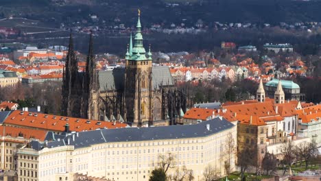 gothic architecture of saint vitus cathedral in prague, czech republic