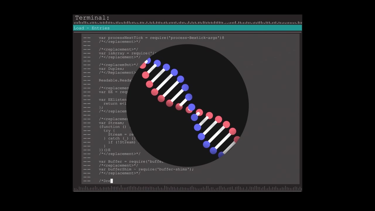 Animation of dna strand over data processing
