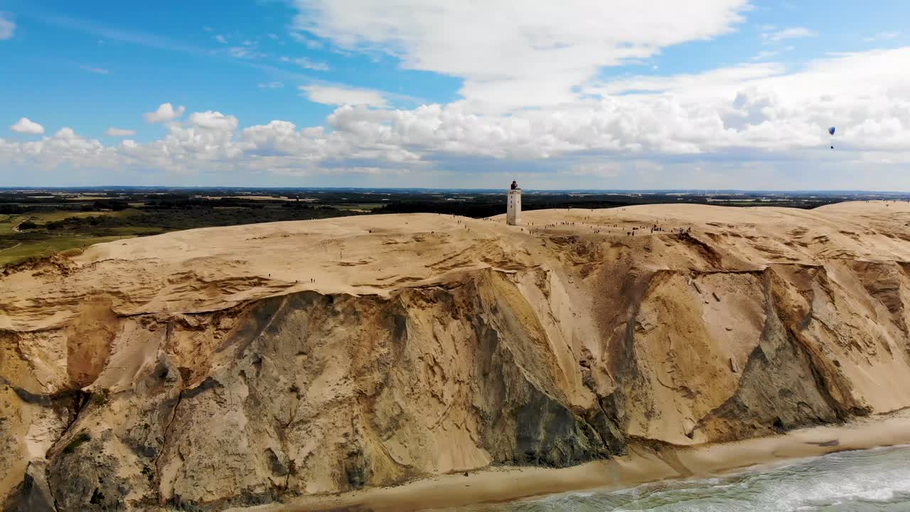 북해, 덴마크 rubjerg knude에서 등대의 공중보기