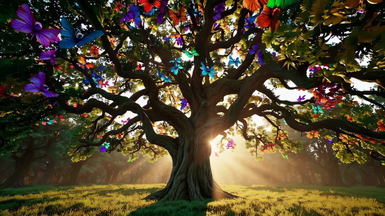 Enchanted Tree with Butterflies