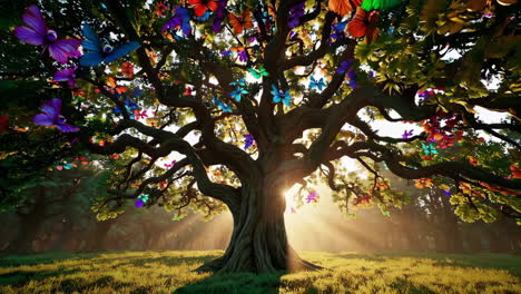enchanted tree with butterflies