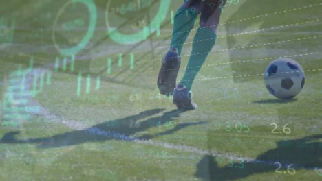 animación del procesamiento de datos financieros sobre jugadores de fútbol