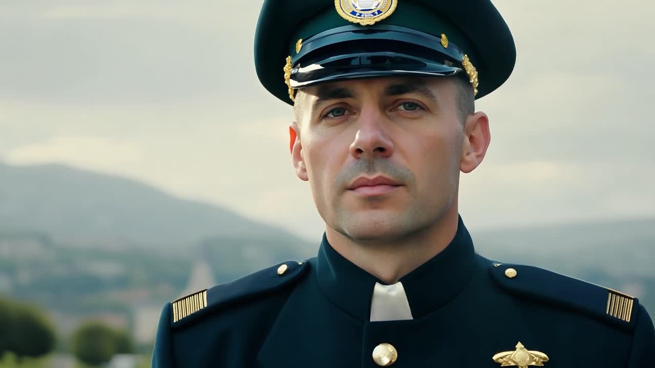 un soldado con un uniforme verde mirando a la cámara.