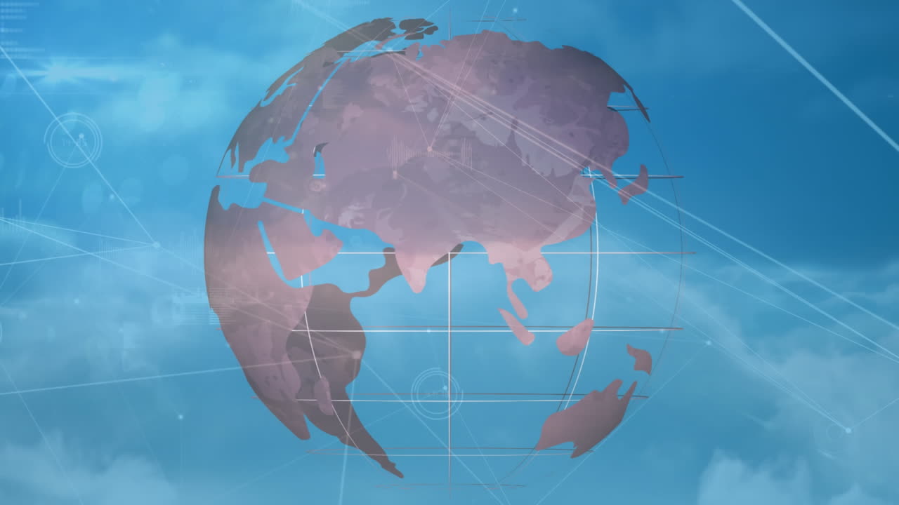 연결 네트워크를 통해 지구의 애니메이션