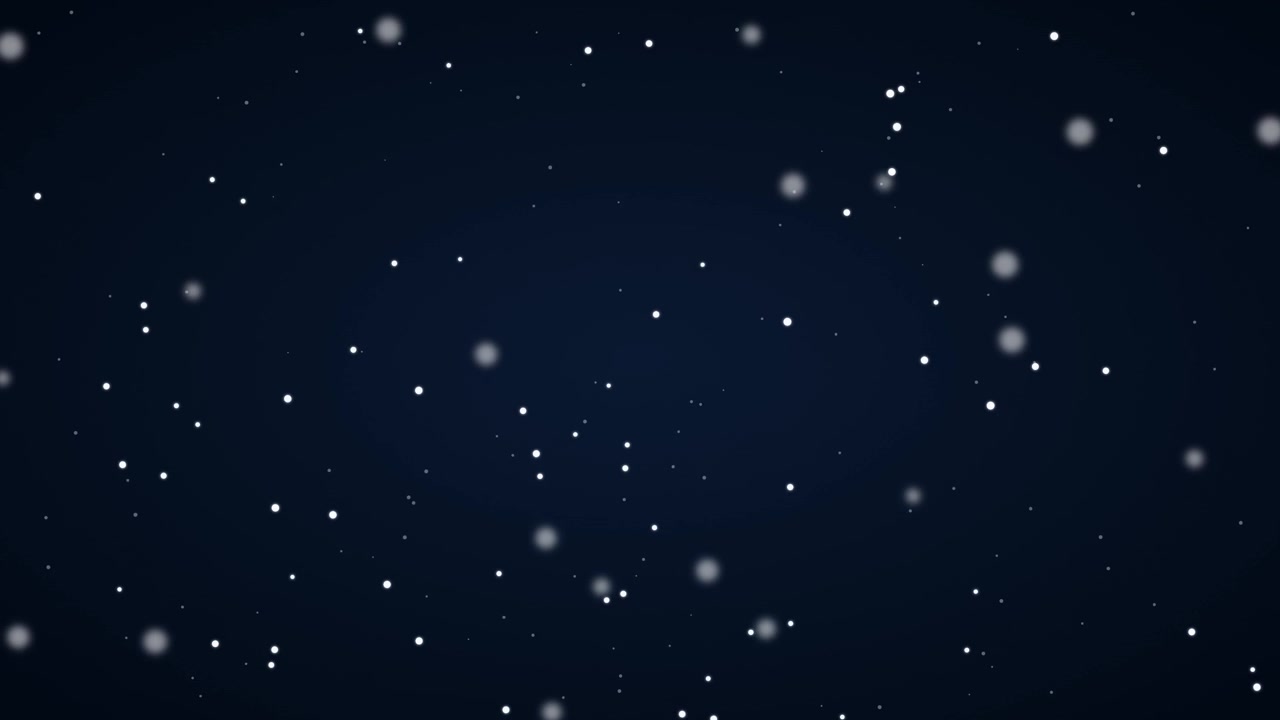 Abstract Motion Background of Floating White Particles on Dark Blue