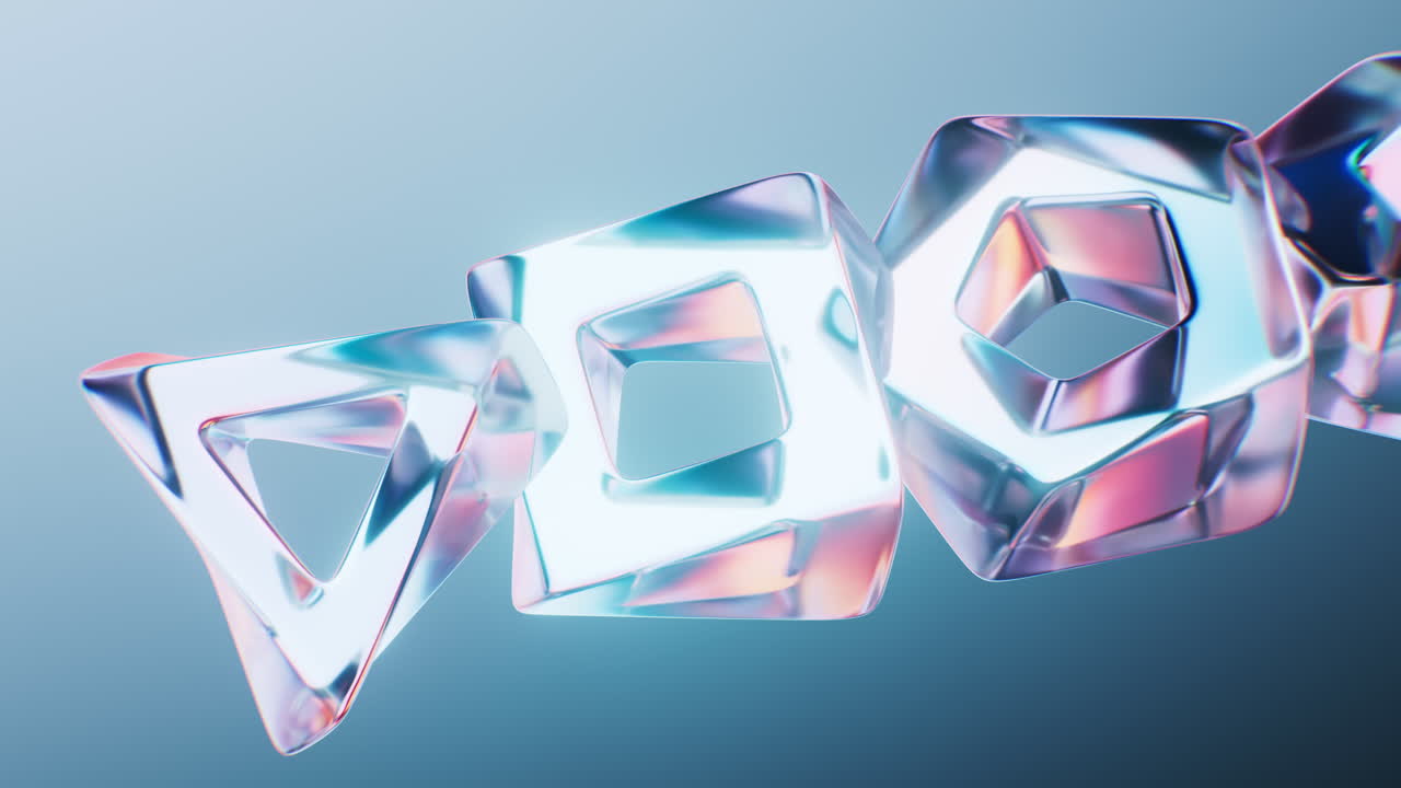 Abstract transparent glass gem background, 3d rendering