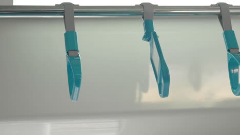 train or bus passenger handles