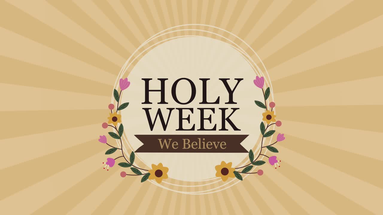 holy week lettering animation with flowers crown