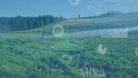 animation of diagrams and data processing over plantation