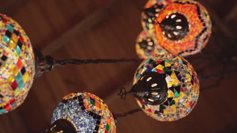 colorful glass chandelier with hand painted mosaic