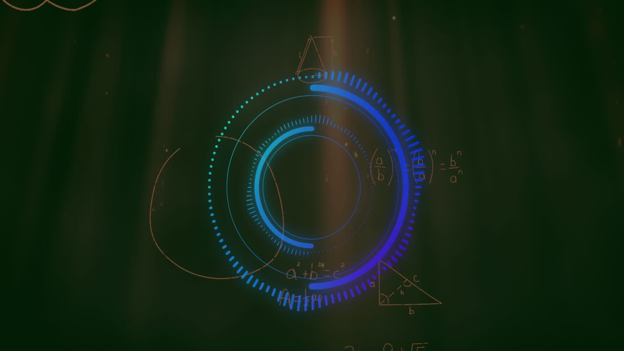 animación de escaneo de alcance sobre ecuaciones matemáticas en fondo negro