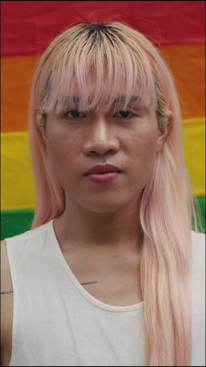 Smiling Person at Pride Parade