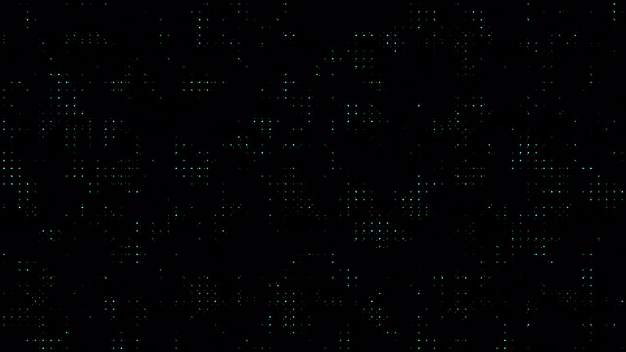 hi tech motion fondo gráfico oscuro, puntos parpadeantes azules y verdes. gráfico de animación abstracto para tecnología, ciencia, seguridad cibernética, contenido de protección de datos
