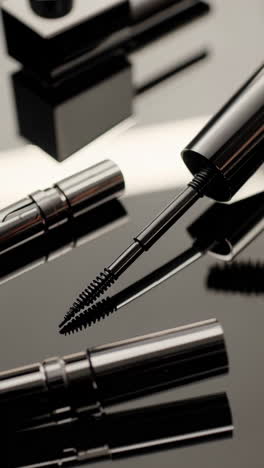 luxury black mascara and cosmetics
