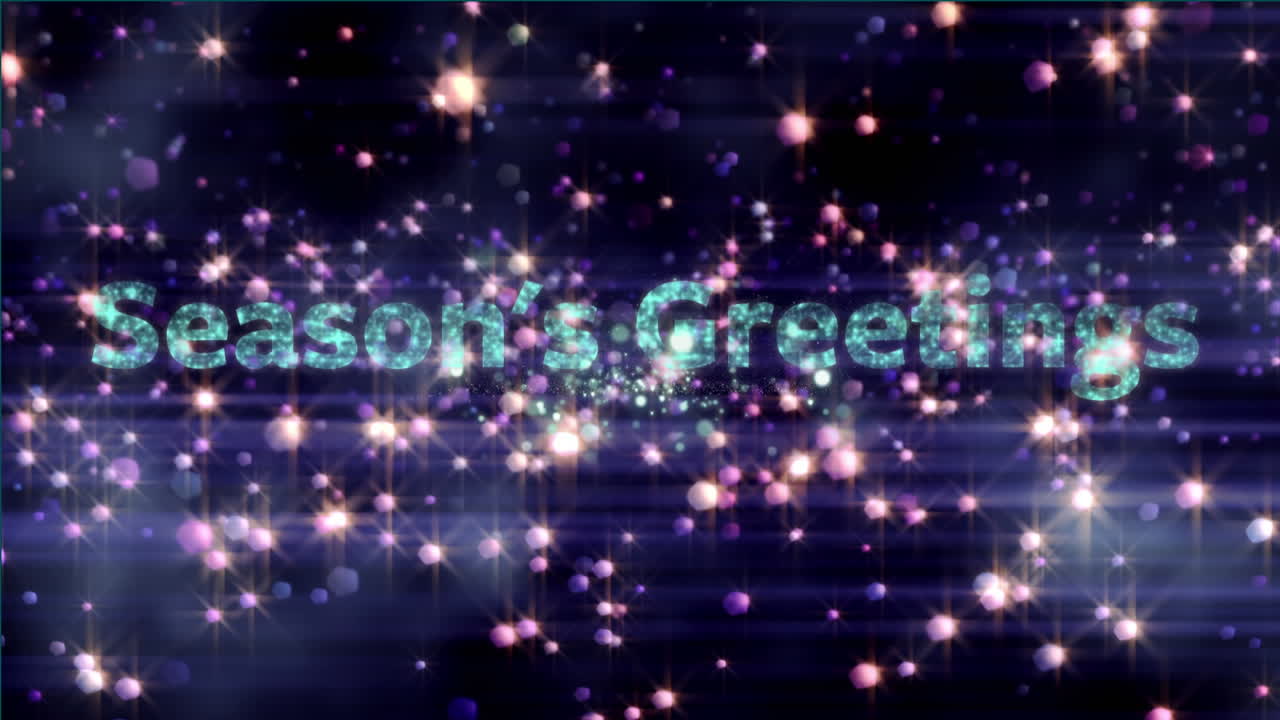 계절의 애니메이션 인사 문자, 불꽃놀이 및 반이는 불빛