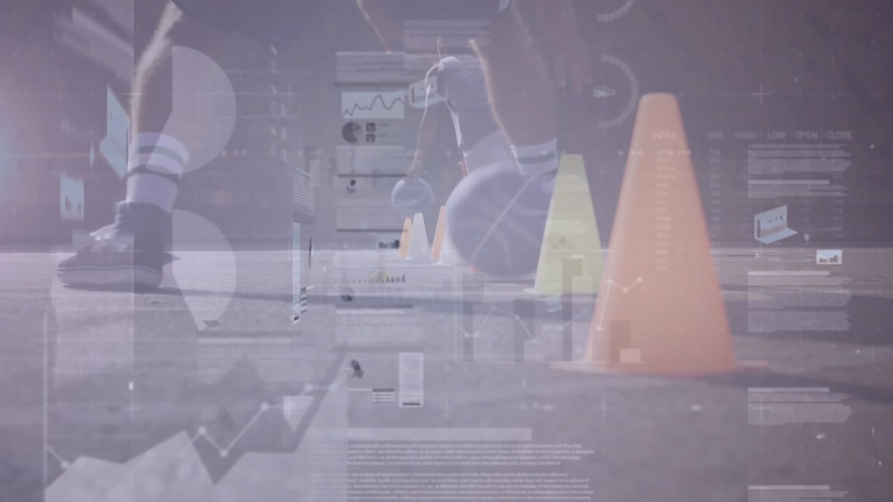 Animation of statistics and data processing over basketball game