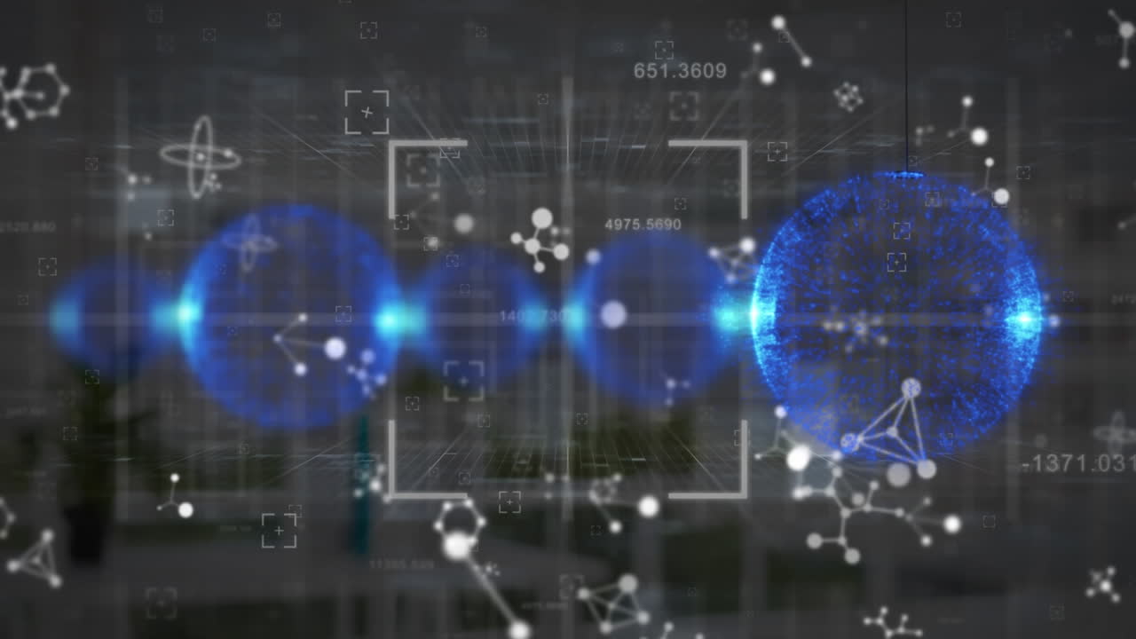 분자 및 데이터 처리를 통해 오피스의 baubles의 애니메이션