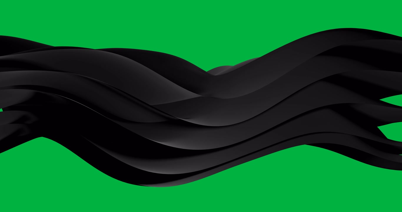 Animation of black layers waving over transparent background
