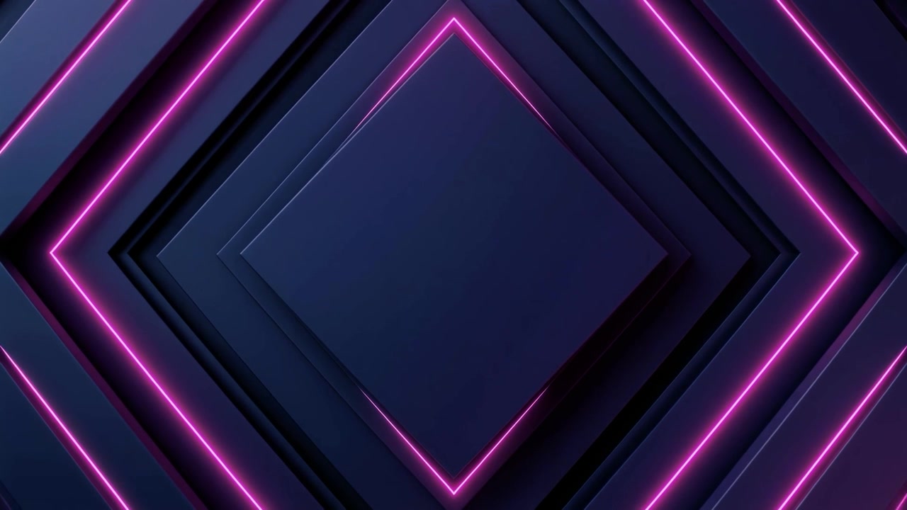 Dynamic Abstract Background with Glowing Pink Neon Geometric Shapes