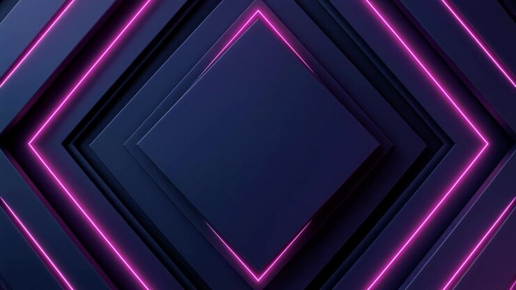 Dynamic Abstract Background with Glowing Pink Neon Geometric Shapes