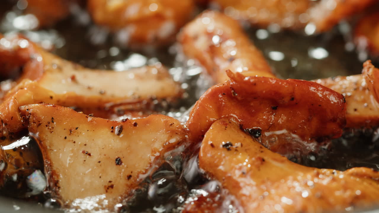 Fried Mushrooms in a Pan