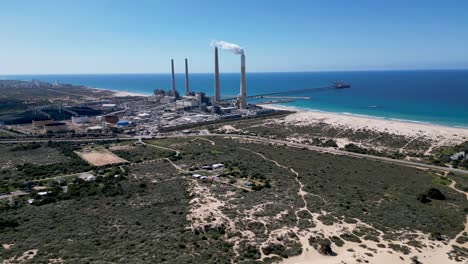 video de drones 4k de la planta de energía eléctrica orot rabin-hadera-israel