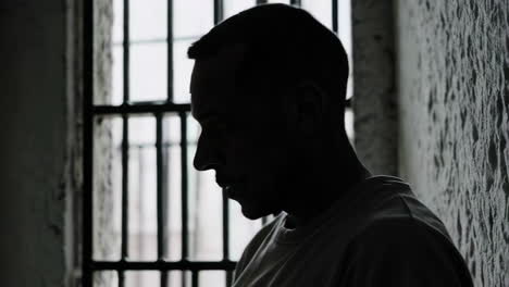 Man in Prison Profile Silhouette